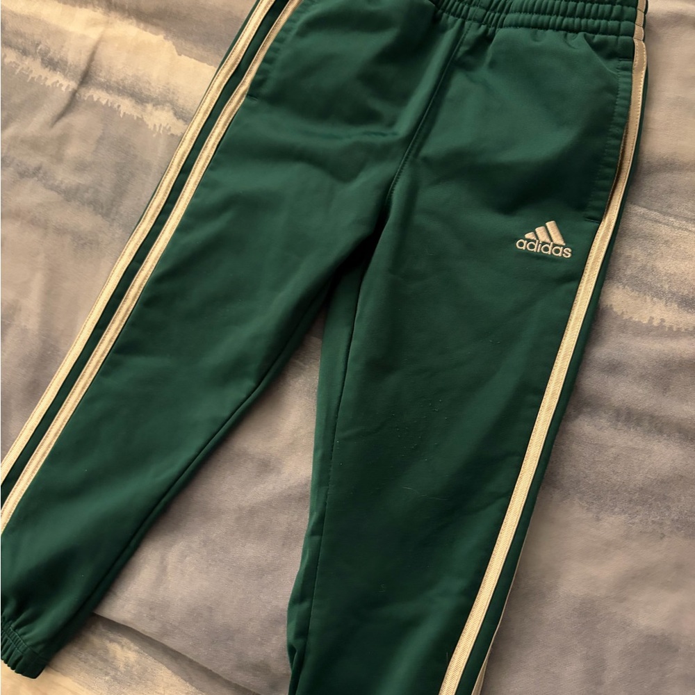 Adidas Kids Green Tracksuit Joggers